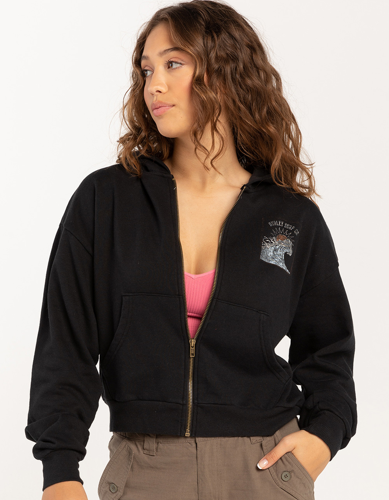 HURLEY Glow With The Flow Womens Crop Zip-Up Hoodie image number 1