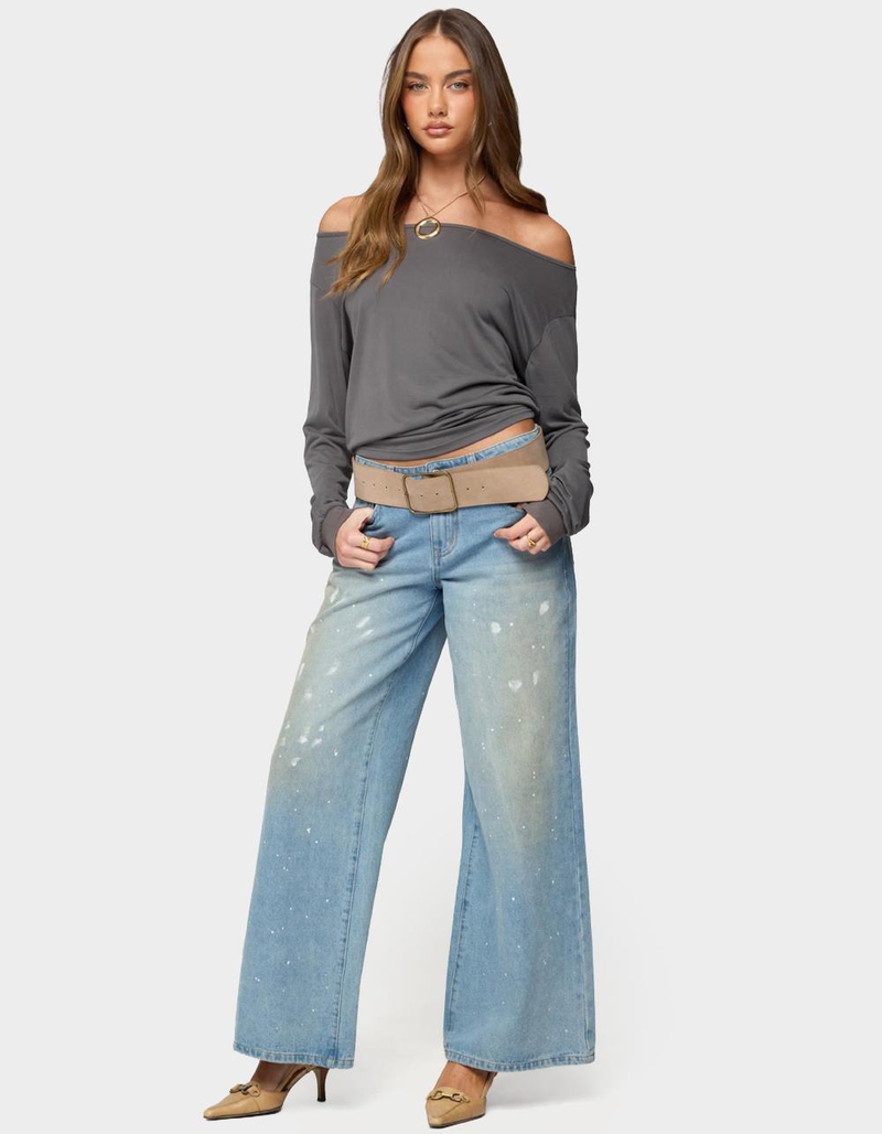 EDIKTED Nannie Off Shoulder Oversized Top image number 3