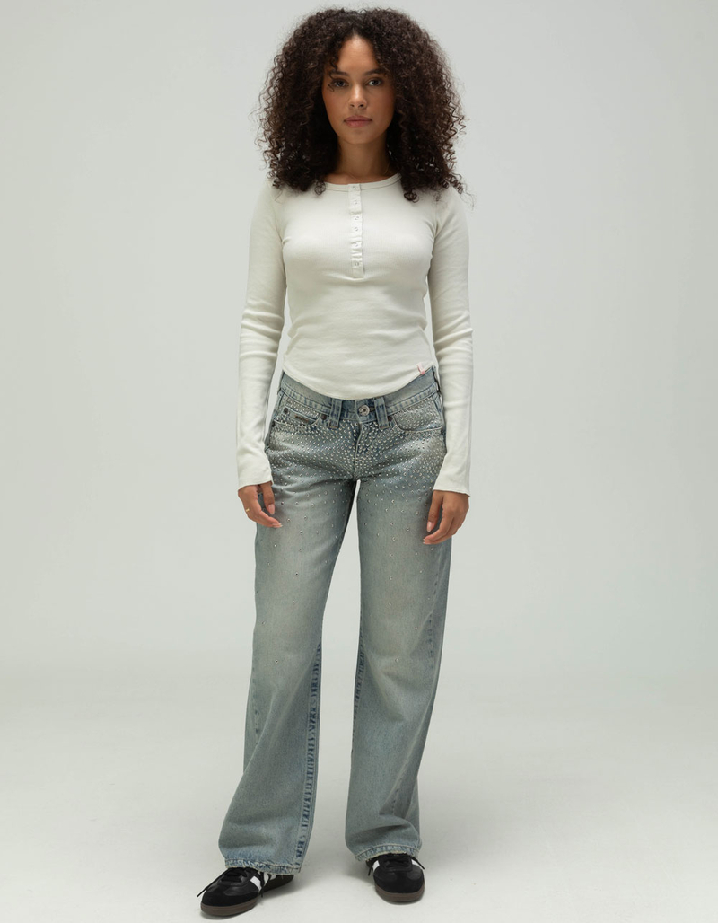 BDG Urban Outfitters Drake Henley Womens Long Sleeve Top image number 1