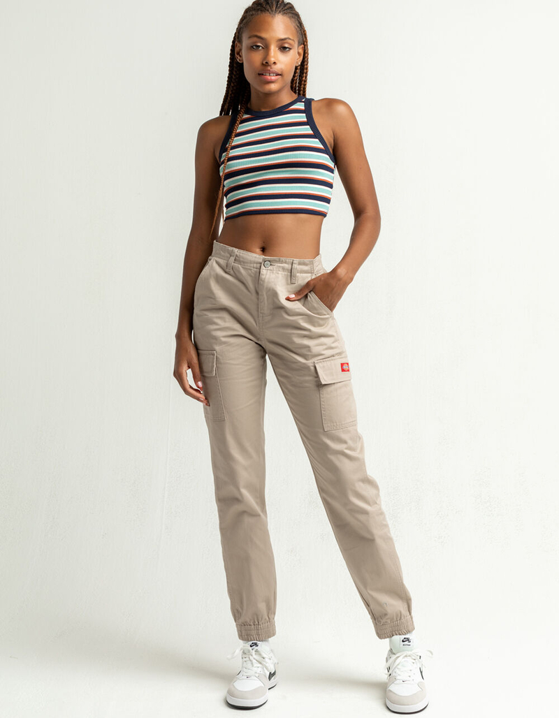 DICKIES Utility Womens Khaki Cargo Jogger Pants image number 0