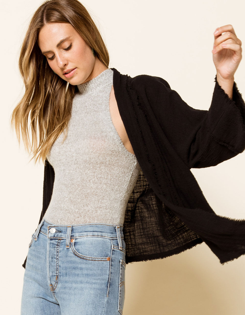 WEST OF MELROSE Ready Or Knot Womens Linen Kimono image number 1