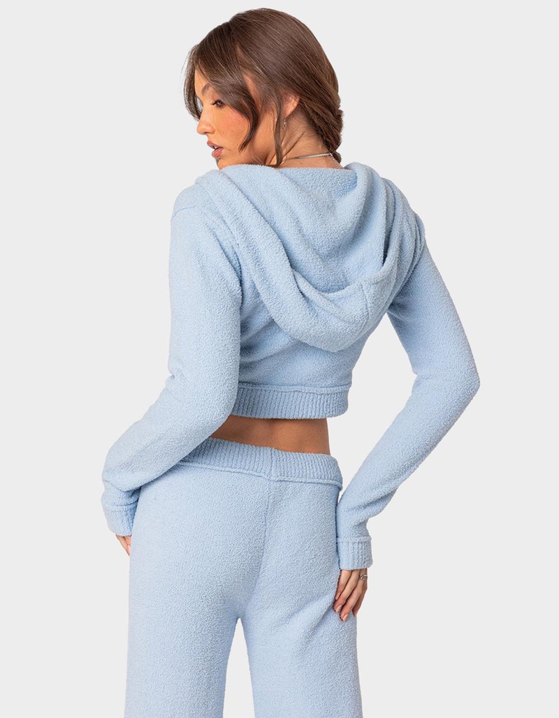 EDIKTED Plush Super Soft Hooded Cardigan image number 3