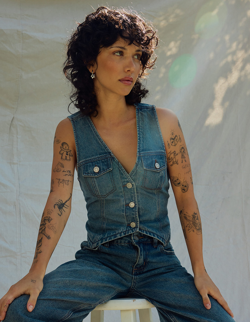 RSQ Womens Denim Vest image number 0