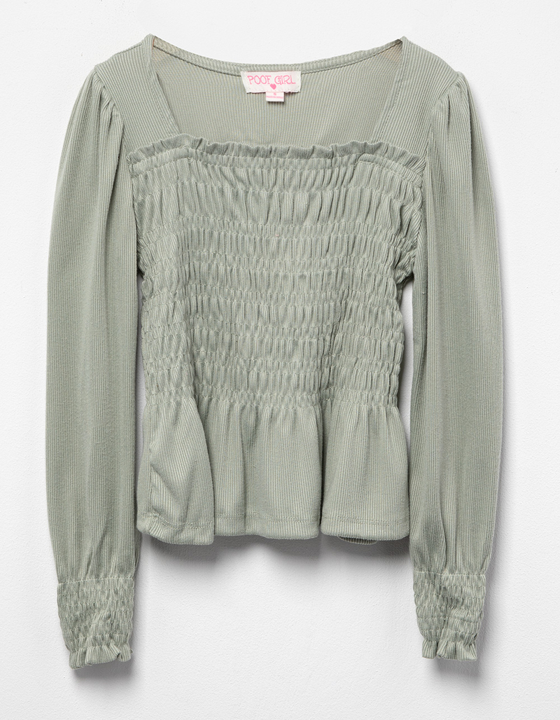 POOF Smocked Babydoll Girls Long Sleeve Top image number 0