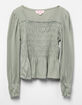 POOF Smocked Babydoll Girls Long Sleeve Top image number 1