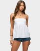 EDIKTED Linen Look Strapless Babydoll Top image number 1