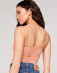 FULL TILT Lace Back Strappy Seamless Womens Coral Cami image number 1