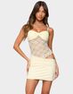 EDIKTED Sheer Lacey Asymmetric Mini Dress image number 1