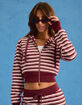 TILLYS Womens Stripe Zip-Up Hoodie image number 1