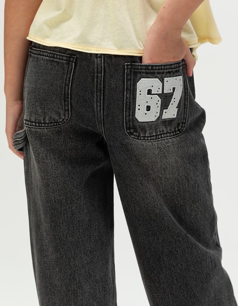 RSQ Girls 67 Eyelet Patch Wide Leg Jeans image number 0