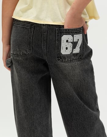 RSQ Girls 67 Eyelet Patch Wide Leg Jeans Primary Image