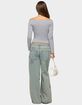EDIKTED Trish Stars Low Rise Baggy Jeans image number 4