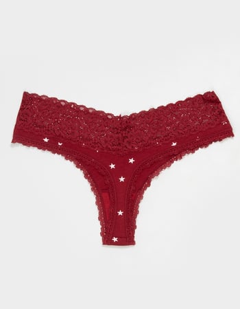 FULL TILT Stretch Cotton Lace Trim Thong Alternative Image