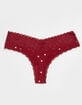FULL TILT Stretch Cotton Lace Trim Thong image number 2