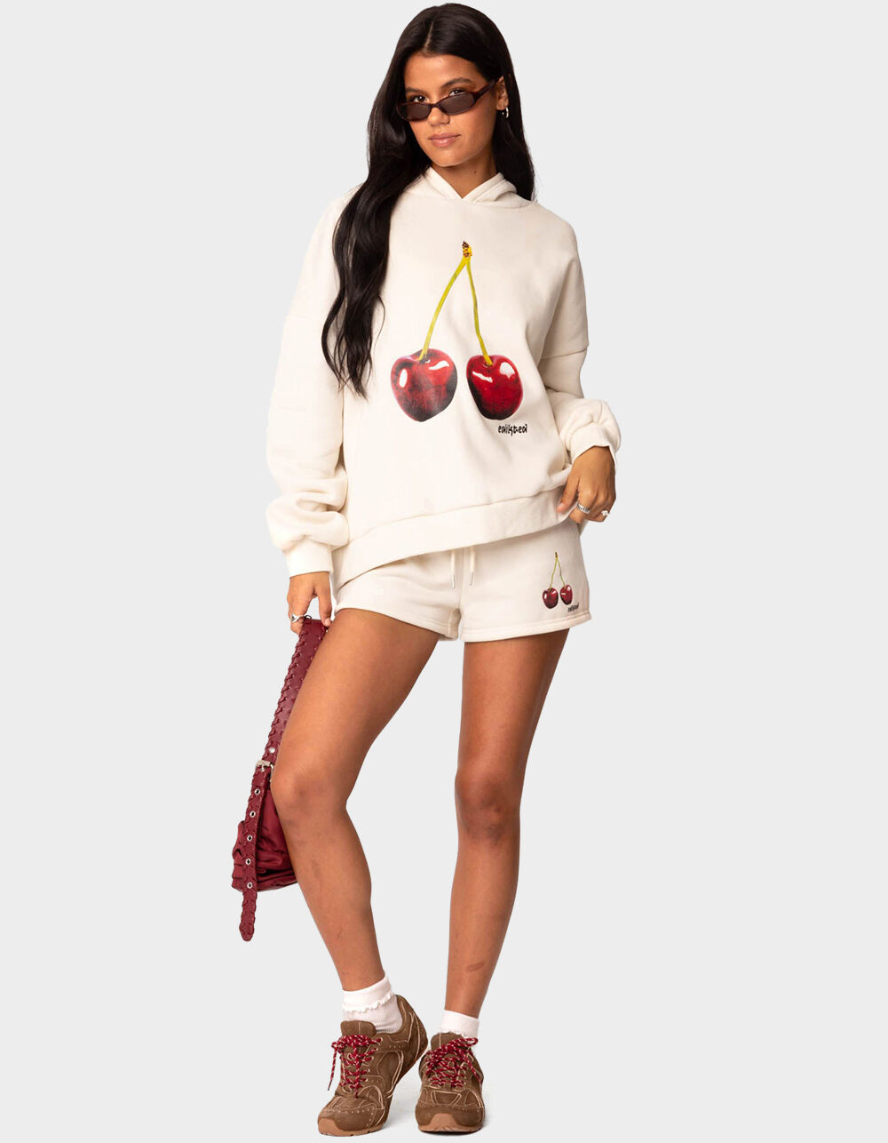 EDIKTED Mon Cheri Hoodie - BEIGE - XL | Tillys
