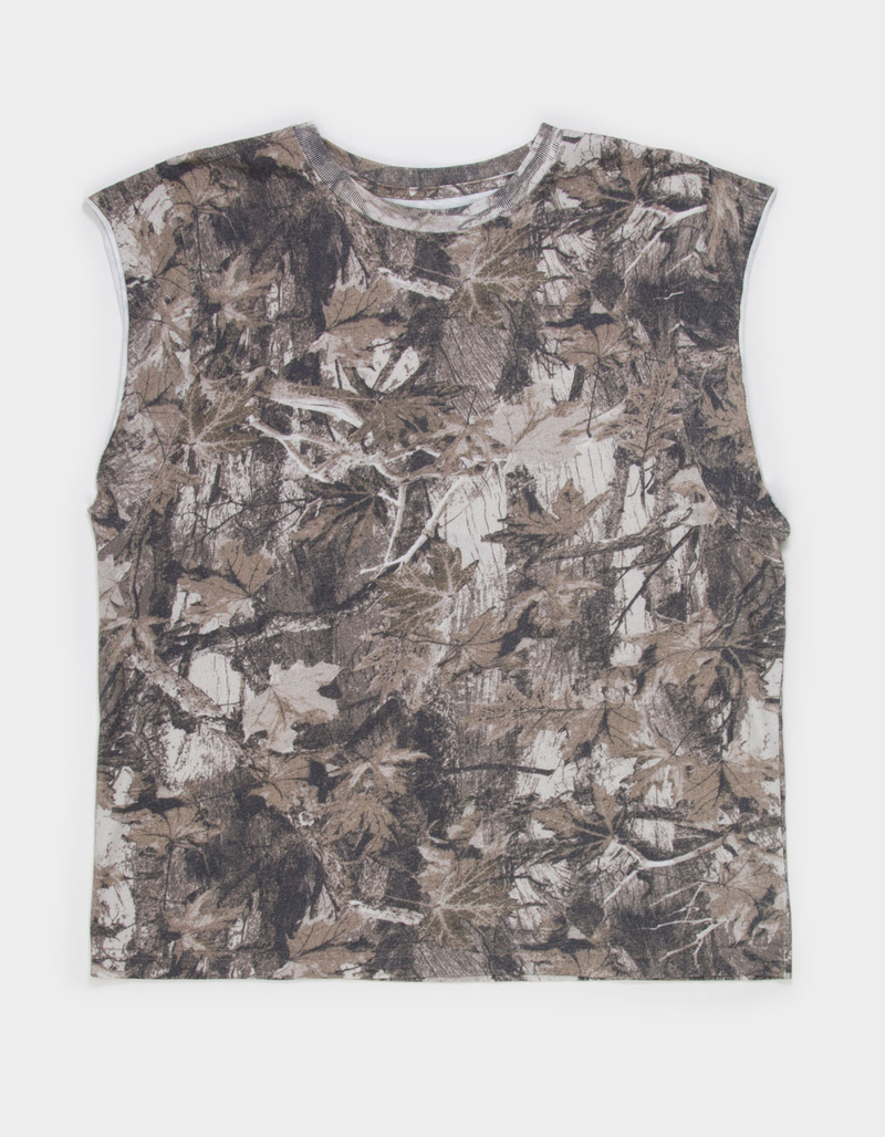 RSQ Mens Washed Cropped Muscle Tee image number 1