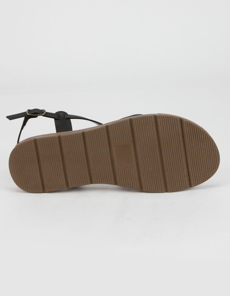 SODA Criss Cross Ankle Womens Black Sandals image number 3