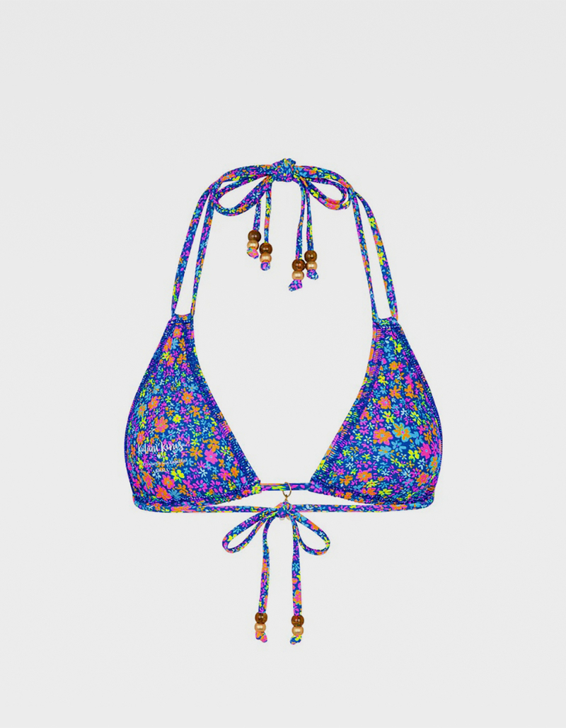 KULANI KINIS Electric Bloom Halter Bralette Bikini Top image number 1
