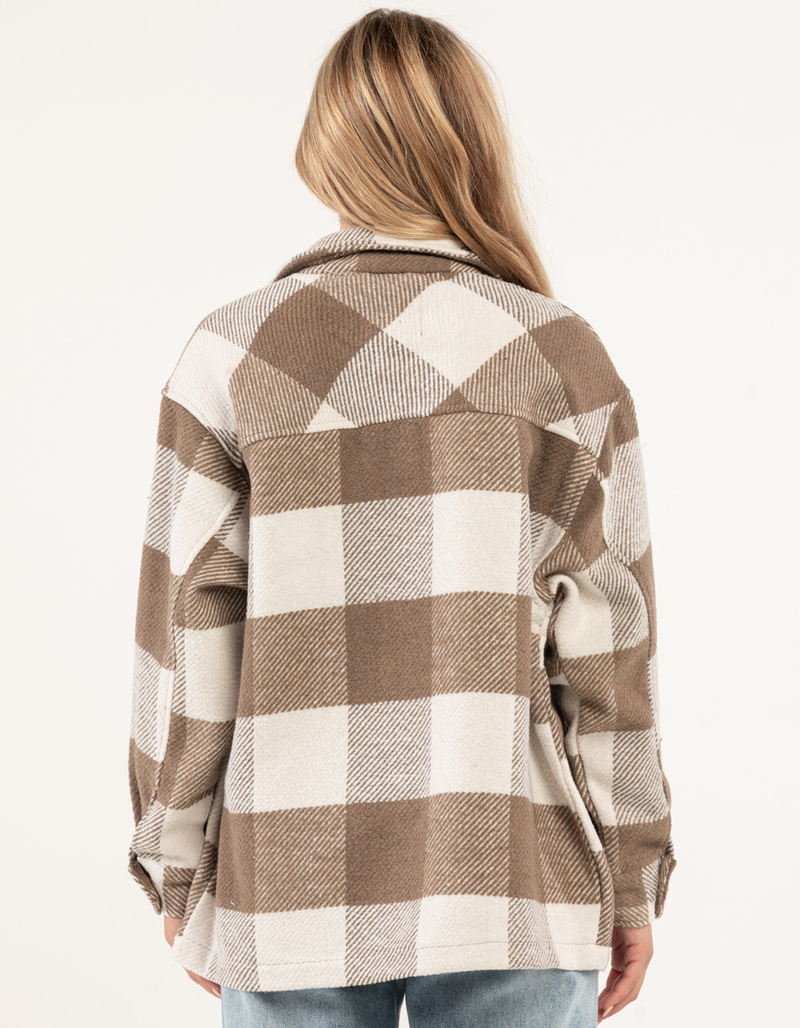 RSQ Womens Plaid Woven Shacket image number 2