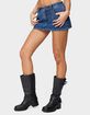 EDIKTED Stitched Up Denim Mini Skort image number 2