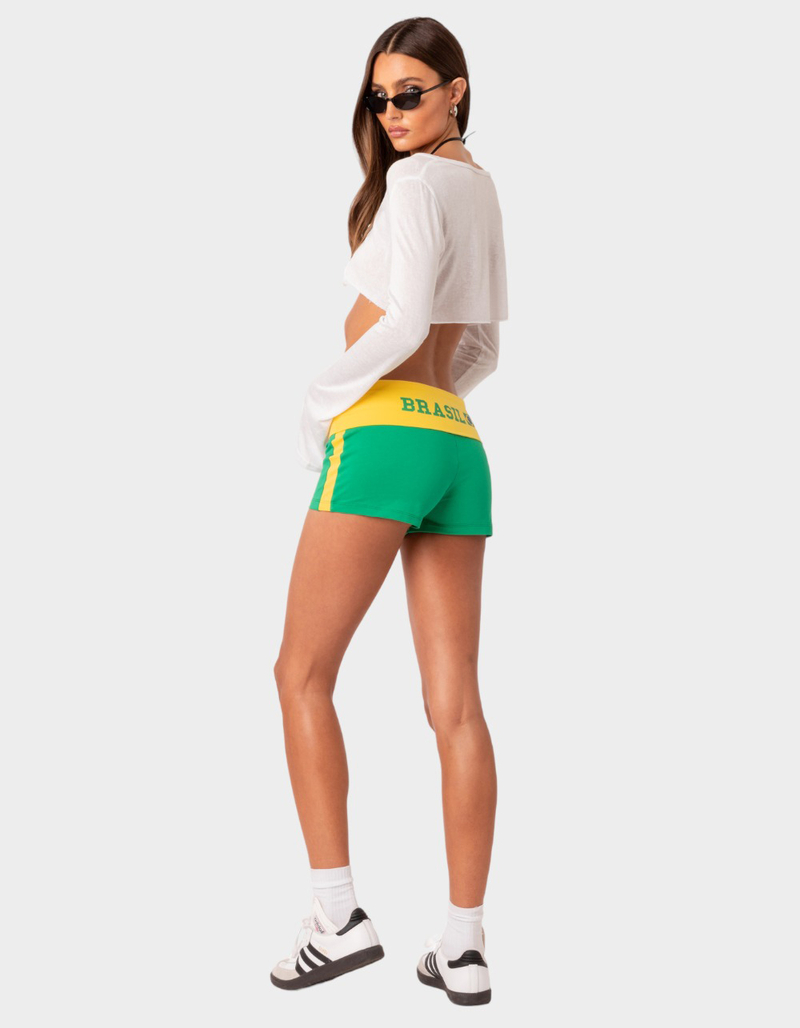 EDIKTED Brasil Foldover Womens Shorts image number 3