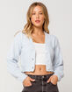 COTTON CANDY LA Fuzzy Womens Light Blue Crop Cardigan image number 1