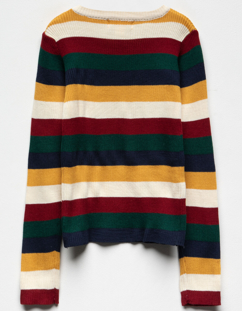 WHITE FAWN Multi Stripe Girls Sweater image number 1