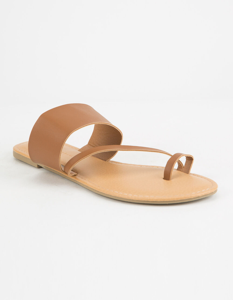 WILD DIVA Toe Ring Tan Womens Sandals image number 0