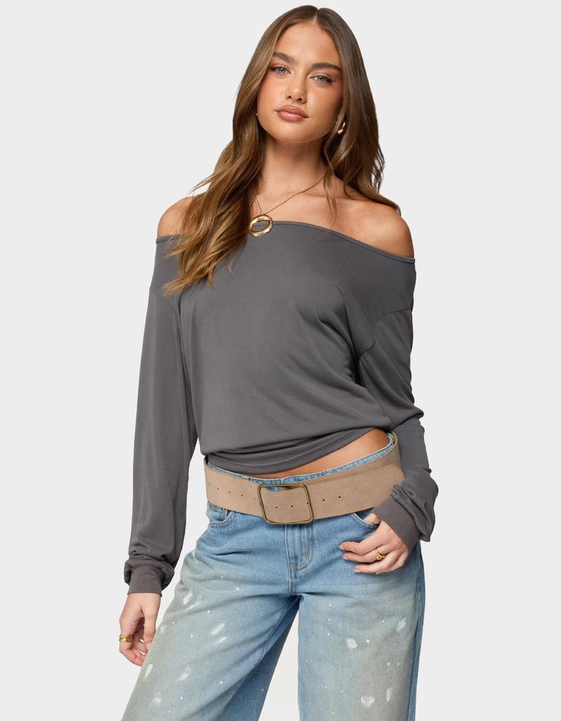 EDIKTED Nannie Off Shoulder Oversized Top image number 0