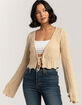 RSQ Womens Pointelle Tie Front Top image number 1
