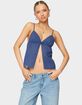EDIKTED Otis Eyelet Split Front Tank Top image number 1