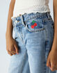 RSQ Girls Embroidered Cherry Pocket Wide Leg Jeans image number 4