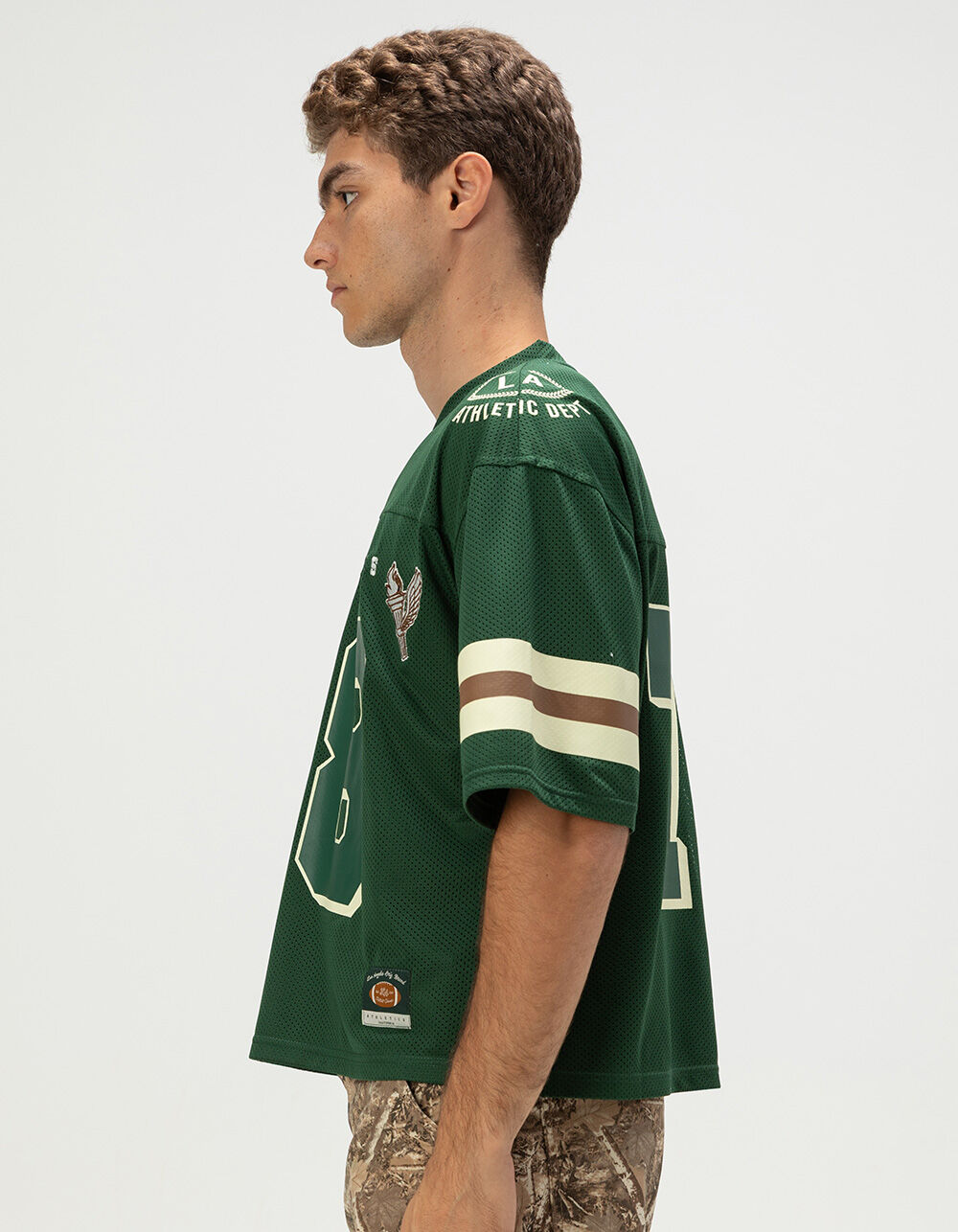 RSQ Mens Baggy Crop Mesh Jersey - GREEN - M | Tillys