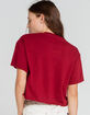 FULL TILT Womens Burgundy Crop Tee image number 3