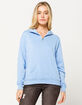 FULL TILT Quarter Zip Oversized Light Blue Womens Hoodie image number 2