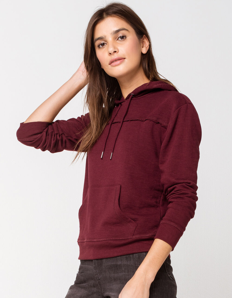 FULL TILT Seamed Wine Womens Hoodie image number 1