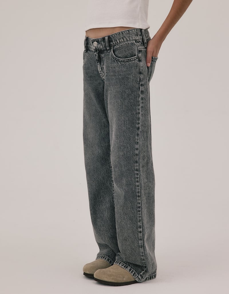 RSQ Low Rise Wide Leg Girls Jeans image number 2