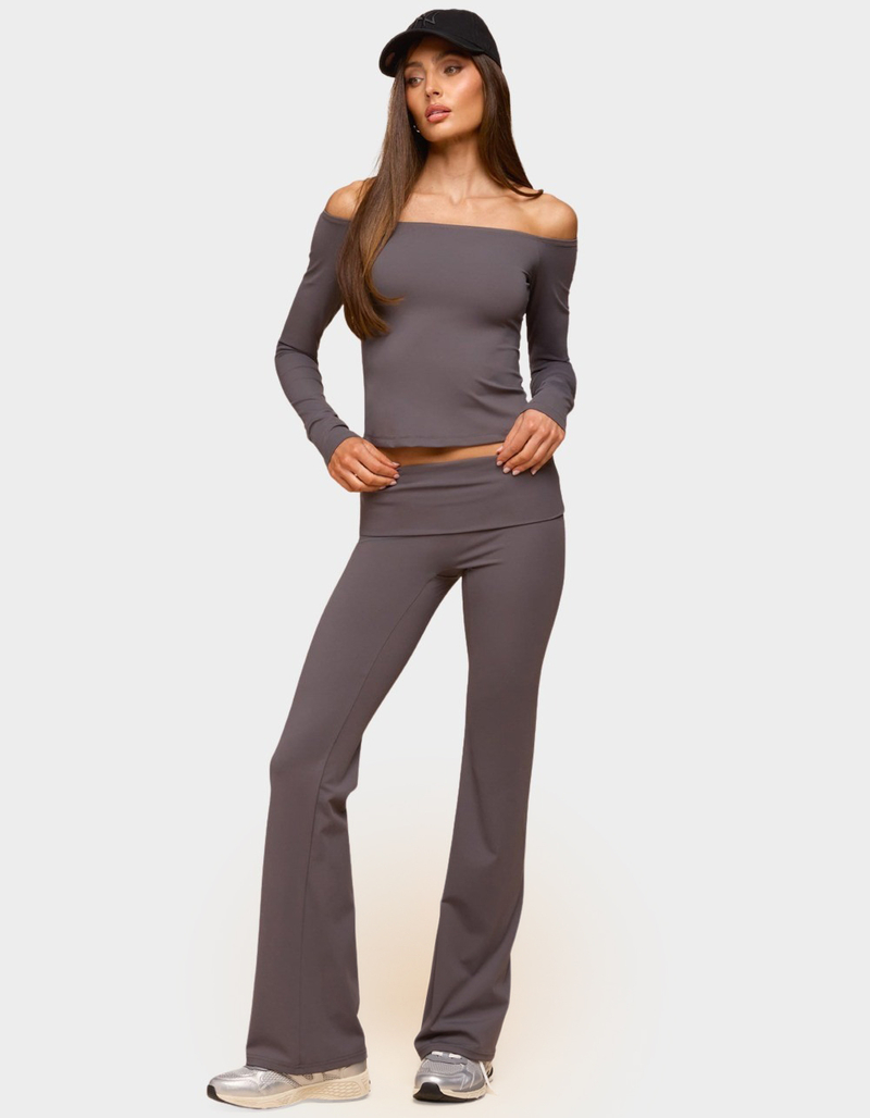EDIKTED Oriane Foldover Flared Leggings image number 4