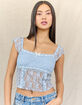 WEST OF MELROSE Lace & Ribbon Womens Top image number 2