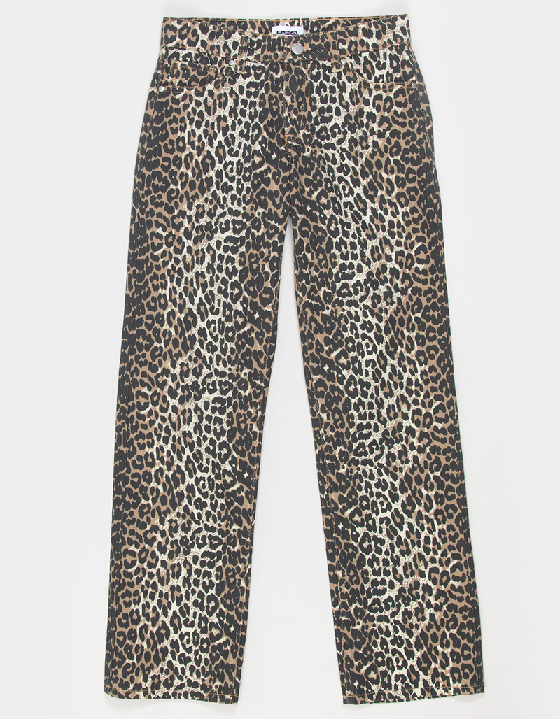 RSQ Girls Low Rise Leopard Print Baggy Jeans image number 1