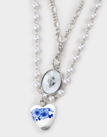 FULL TILT Printed Heart Layered Necklace Alternative Image