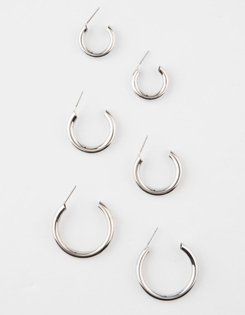 FULL TILT 3 Pack Chunky Hoop Earrings Primary Image