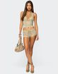 EDIKTED Sloane Faux Suede Micro Shorts image number 2