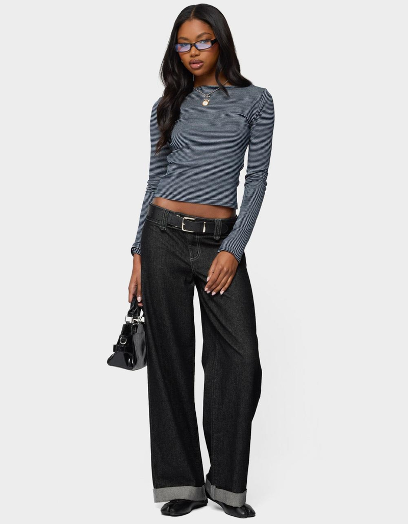 EDIKTED Loria Striped Boat Neck Top image number 4