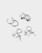 FULL TILT 3 Pack Butterfly/Sword Hoop Earrings image number 2