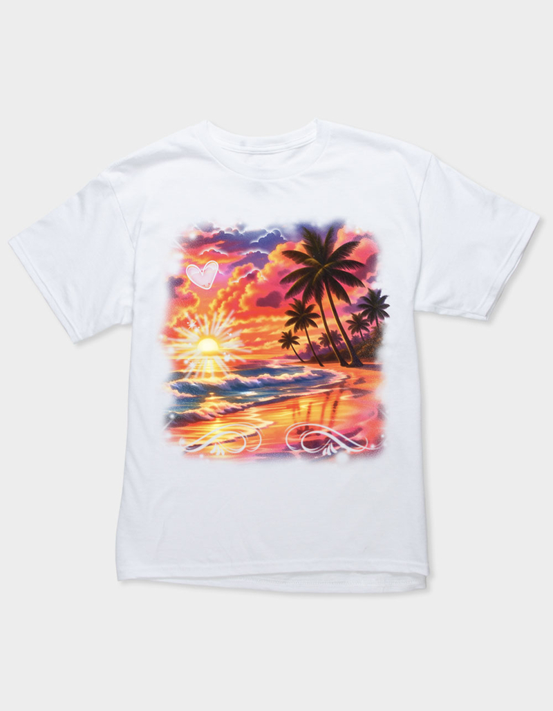 BEACH Sunset Airbrush Unisex Kids Tee image number 0