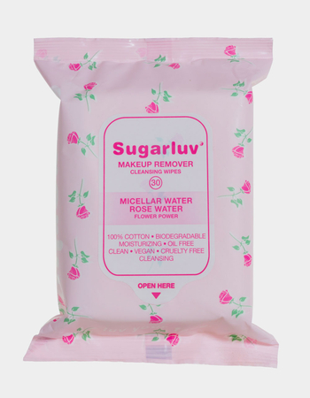 SUGARLUV Micellar Water & Rosewater Infused Makeup Remover Cleansing Wipes Primary Image