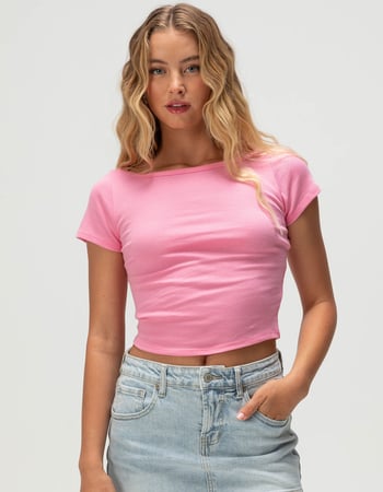 BOZZOLO Womens Boat Neck Tee Primary Image