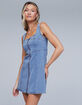 RSQ Womens Zip Front Denim Dress image number 2