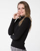 SKY AND SPARROW Rib Black Womens Turtleneck Top image number 2